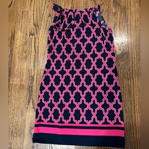 Crown & Ivy Blue and Pink Tie Neck Dress Sz Small